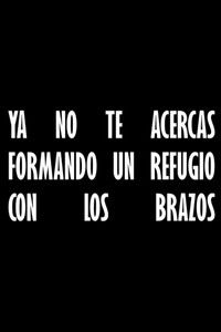 Ya no te acercas formando un refugio con los brazos