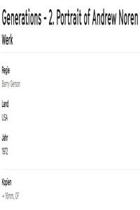 Group VII: Portrait of Diana/Portrait of Andrew Noren